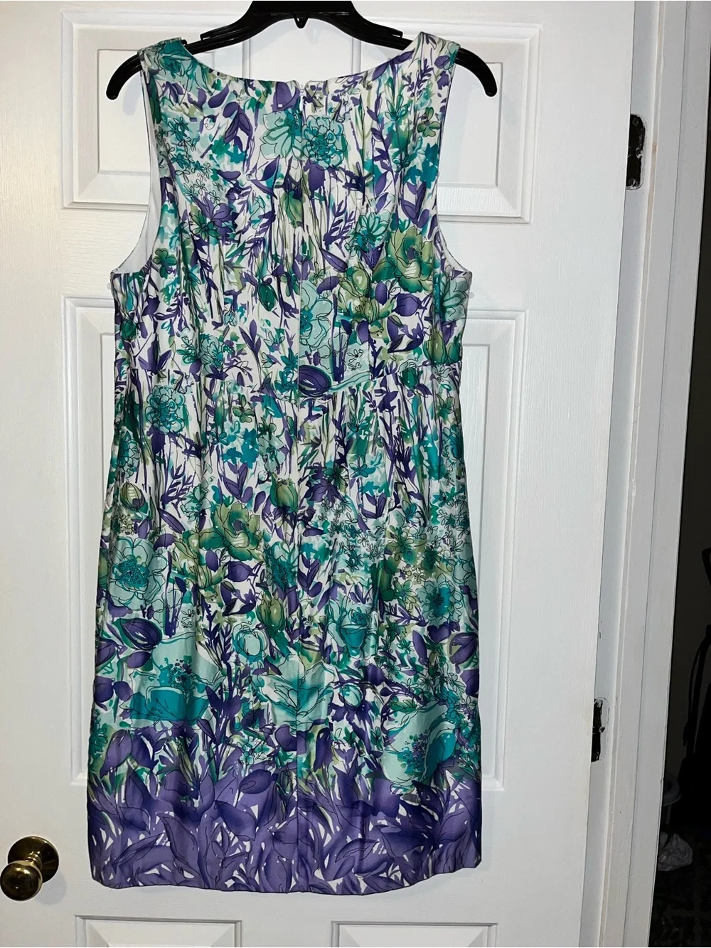 Perceptions Teal & Purple Floral V-Neck Midi Dress